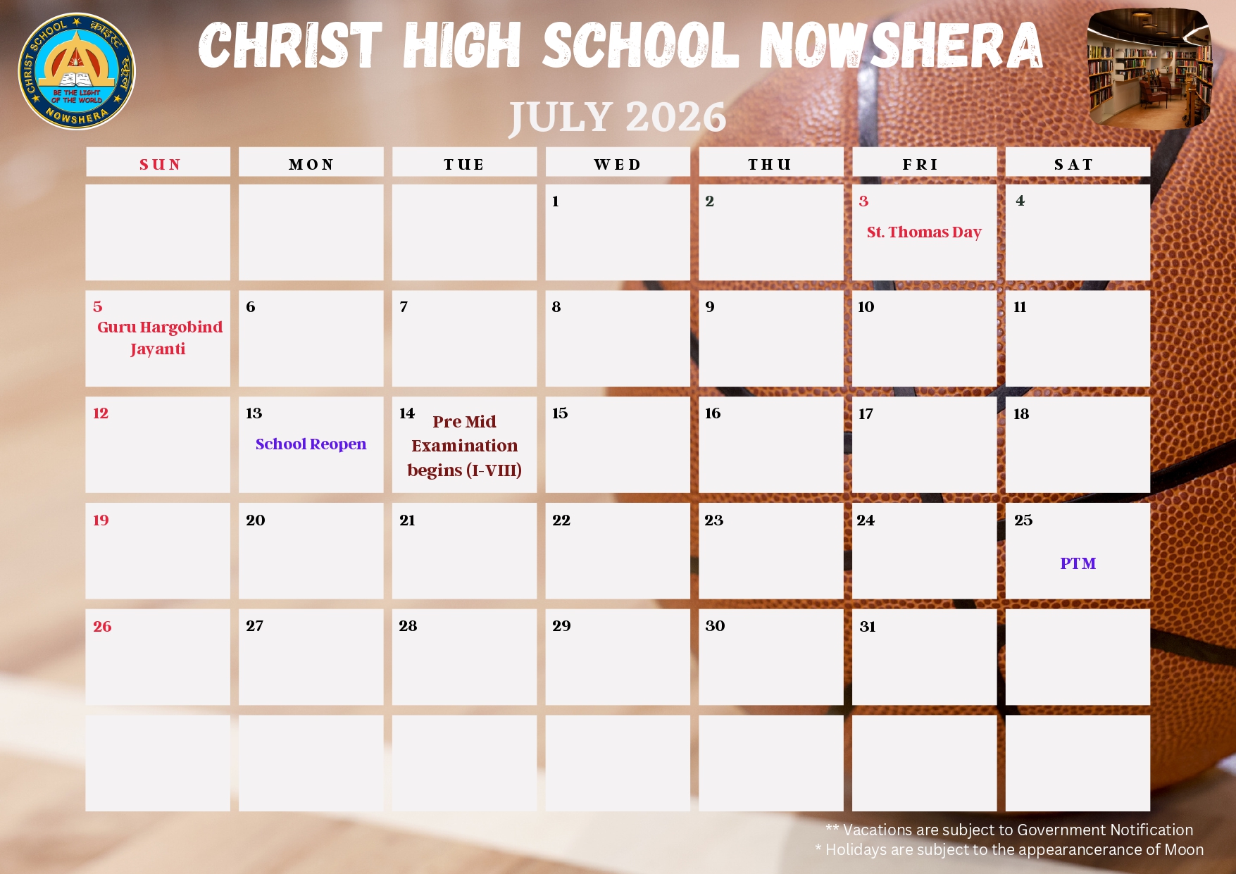 School Calender